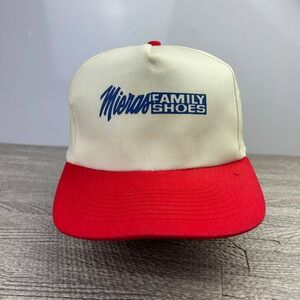 Vintage 90s Mieras Family Shoes Hat Cap Snap Back Adjustable White Logo Adult